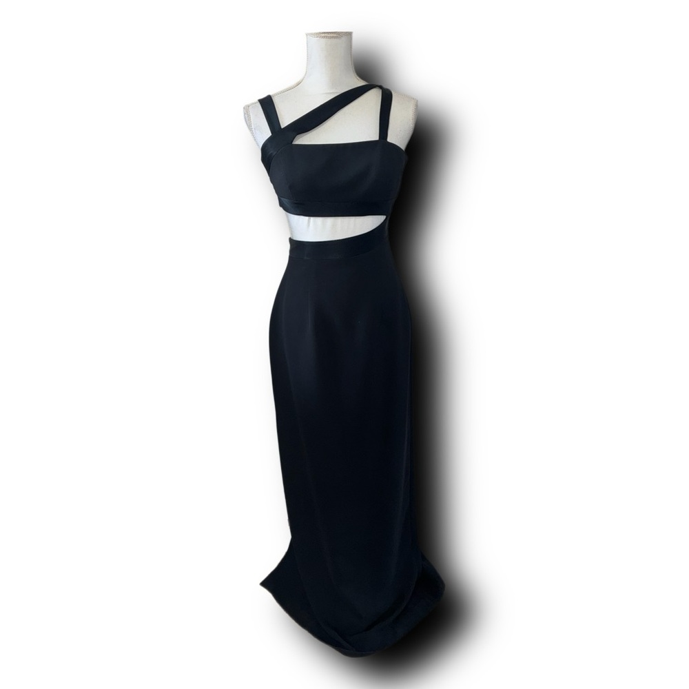 Vintage 90s Andrea Polizzi for Rex Lester Black Dress with Cut-outs